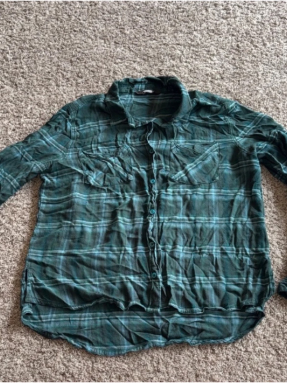 Mountain Khakis teal green flannel